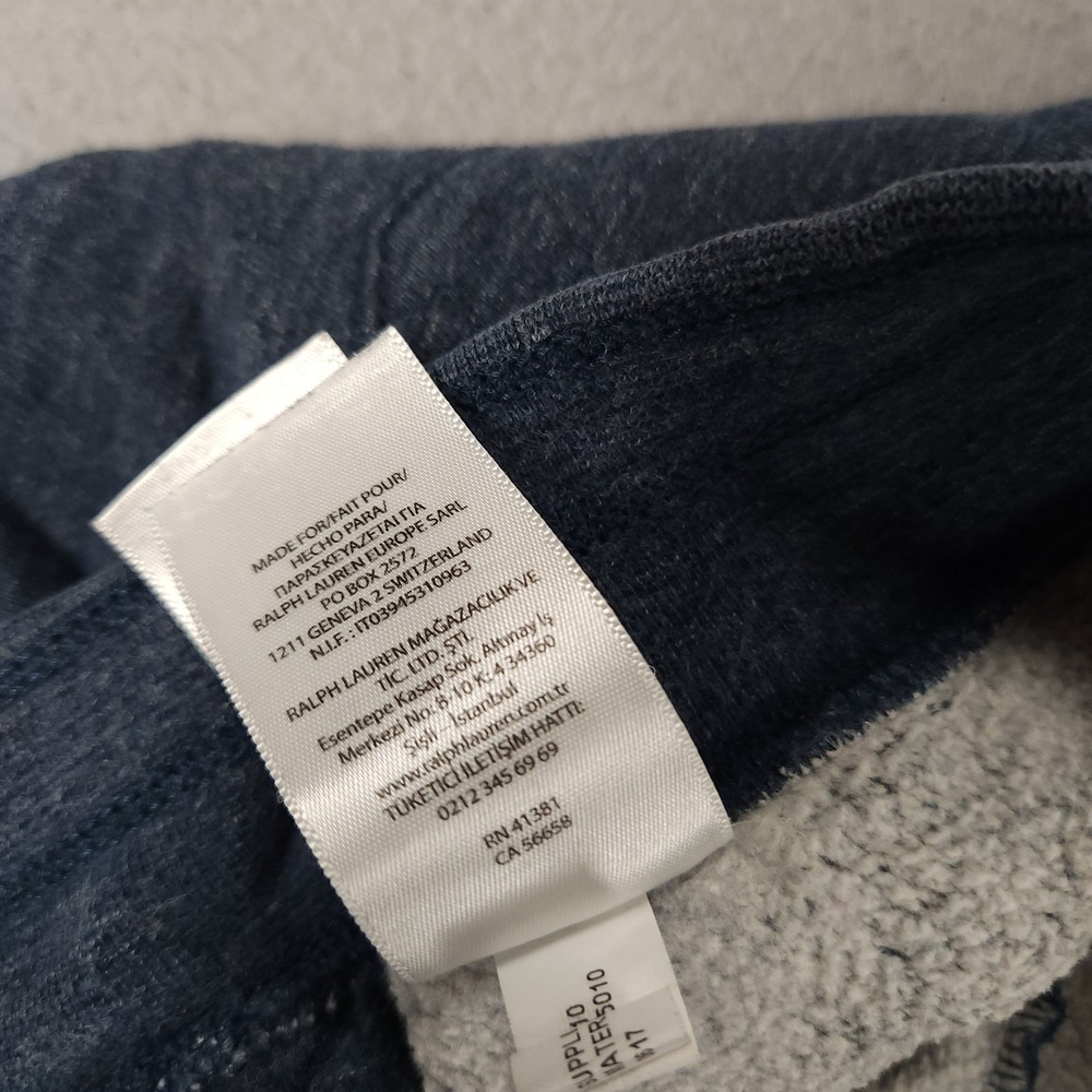 Polo Ralph Lauren Pants Mens Small Blue Fleece Jogger Sweatpants Drawstring Pony - Picture 10 of 10